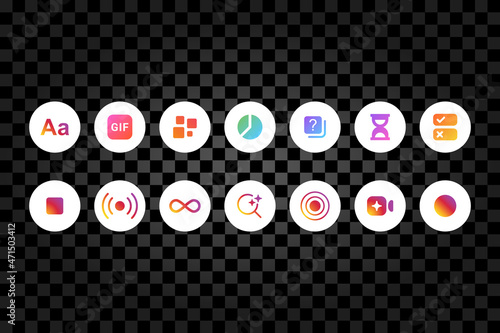 Stories camera interface icons