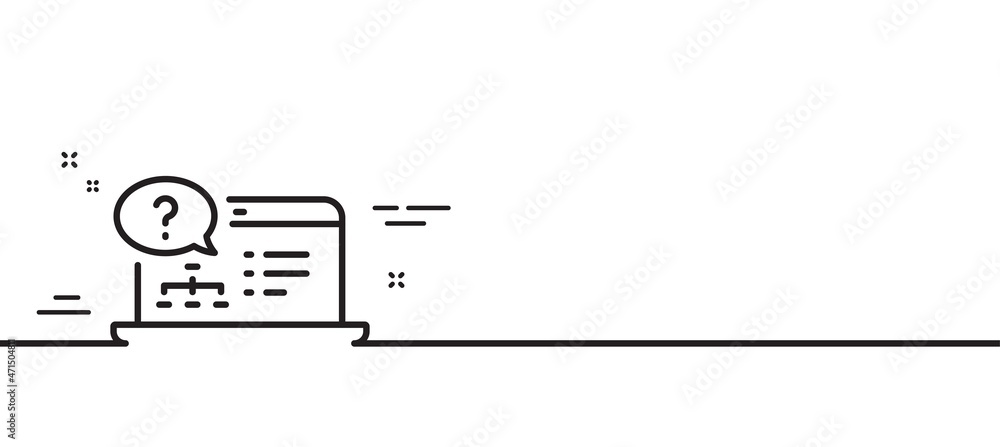 Question mark line icon. Online quiz test sign. Minimal line illustration background. Online help line icon pattern banner. White web template concept. Vector