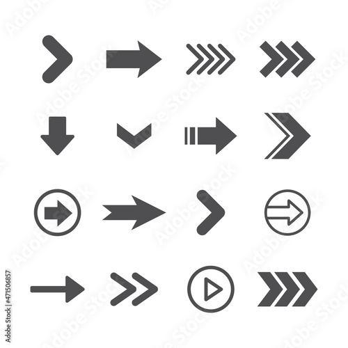 Free Download Arrow icon collection. Set of different arrows. Flat style isolated vectors. - GFXLoad