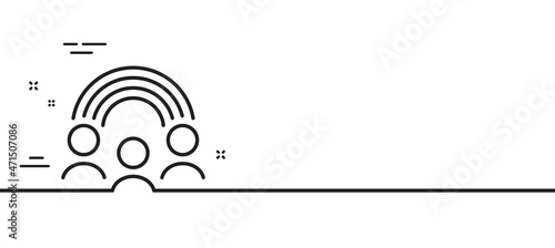 Inclusion line icon. Equity culture sign. Gender diversity symbol. Minimal line illustration background. Inclusion line icon pattern banner. White web template concept. Vector