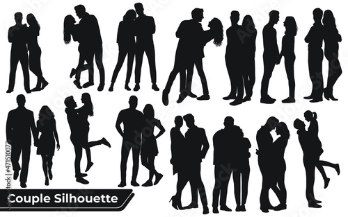 Collection of Romantic Couple silhouettes in different poses