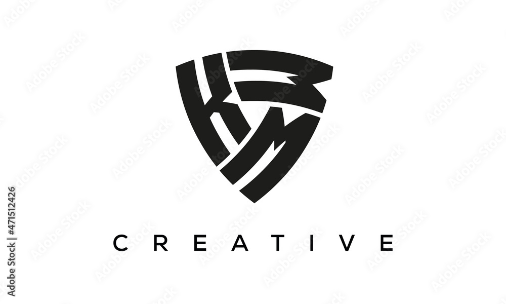 KMW letters logo, security Shield logo vector KMW letters logo, security Shield logo vector
