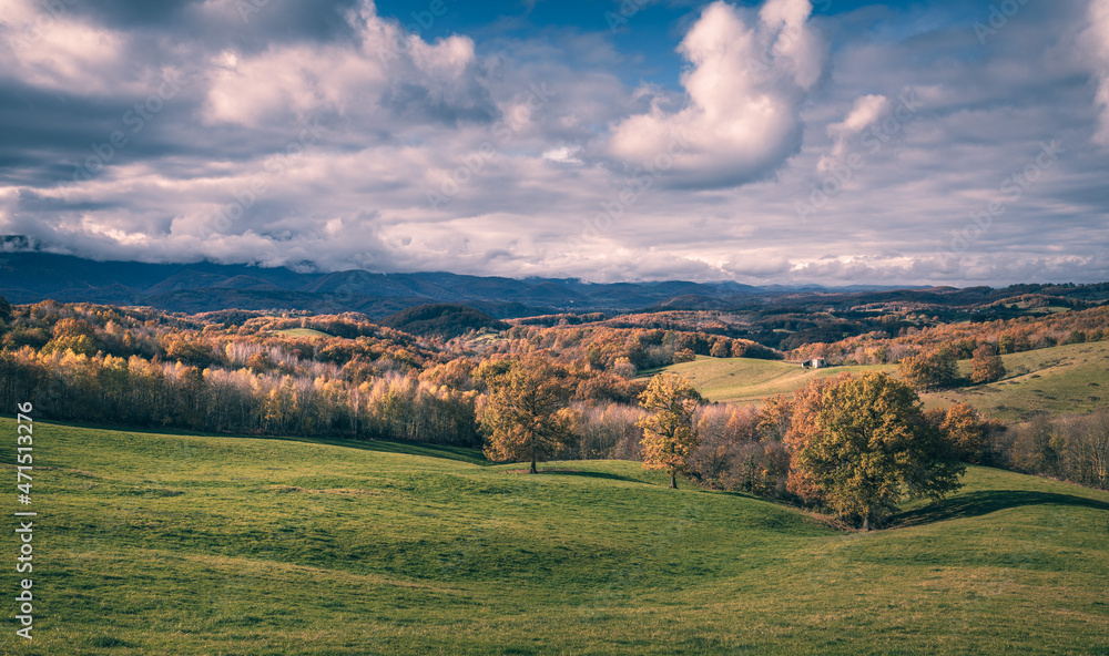 Landscape of southwestern France in autumn