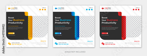 Business Social media post design template, creative Instagram post premium vector