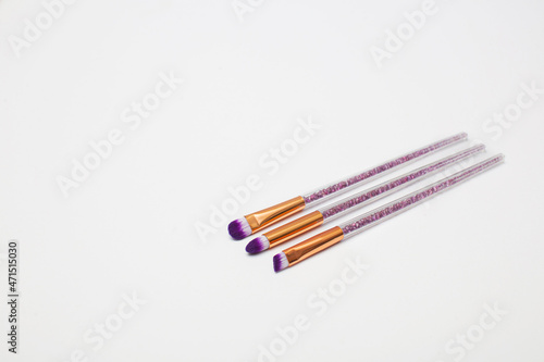 cosmetic makeup brush isolated on a white background.