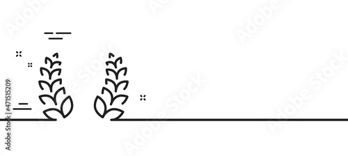 Laurel wreath line icon. Reward symbol. Winner award sign. Minimal line illustration background. Laurel wreath line icon pattern banner. White web template concept. Vector