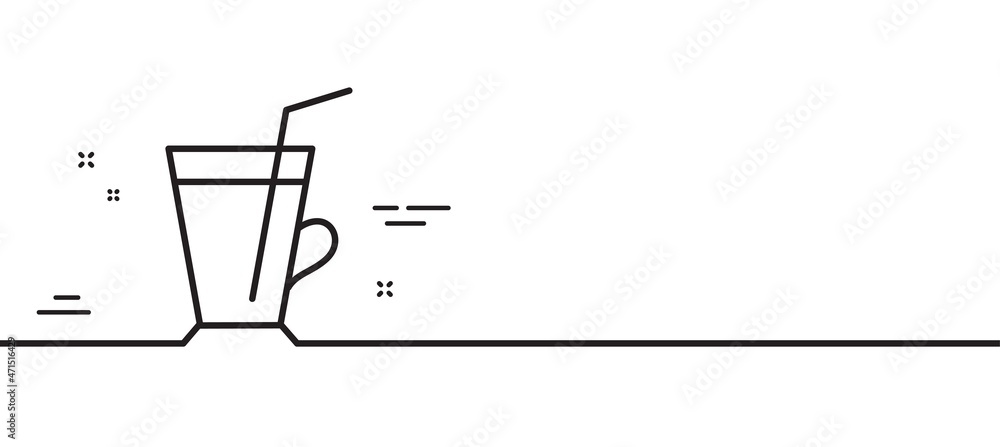 Coffee cup line icon. Hot latte sign. Tea drink mug symbol. Minimal line illustration background. Coffee cup line icon pattern banner. White web template concept. Vector Coffee cup line icon. Hot latte sign. Tea drink mug symbol. Minimal line illustration background. Coffee cup line icon pattern banner. White web template concept. Vector