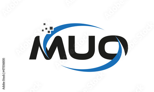 dots or points letter MUO technology logo designs concept vector Template Element 