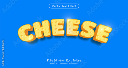 Cheese text, editable illustrator text effect