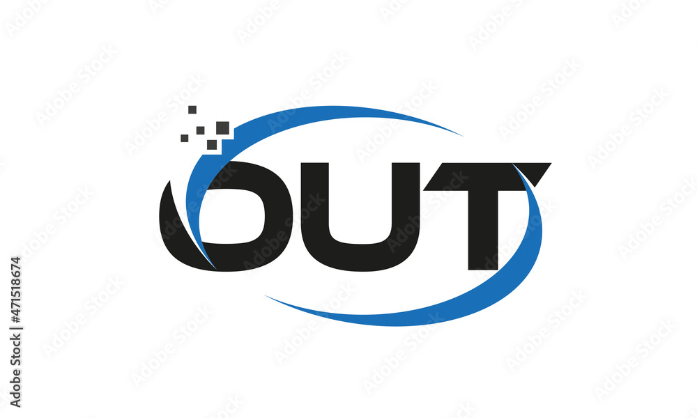 dots or points letter OUT technology logo designs concept vector Template Element dots or points letter OUT technology logo designs concept vector Template Element