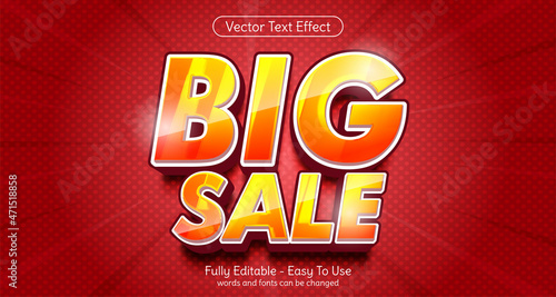 Creative 3d text Big sale editable style effect template