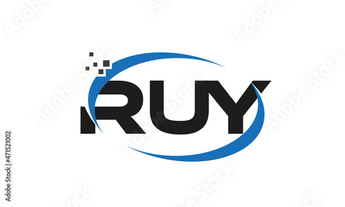 dots or points letter RUY technology logo designs concept vector Template Element	 photo