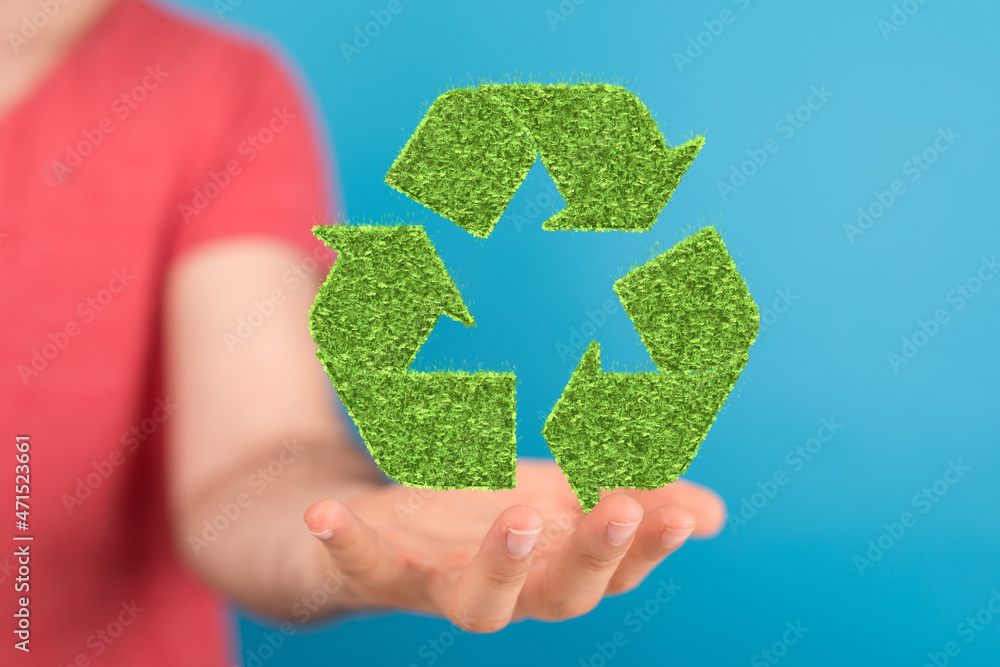 volumetric green recycling sign 3d volumetric green recycling sign 3d