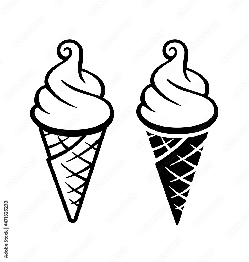 simple fun soft serve ice cream in waffle cones