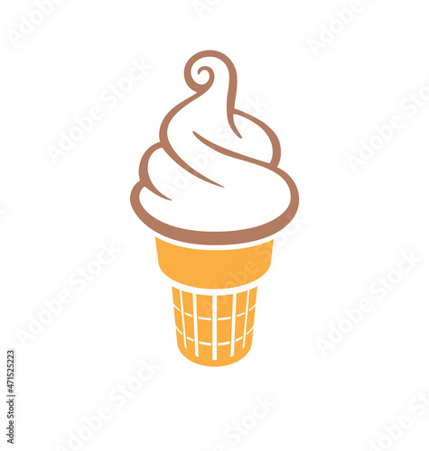 simple fun soft serve icecream in waffle cone