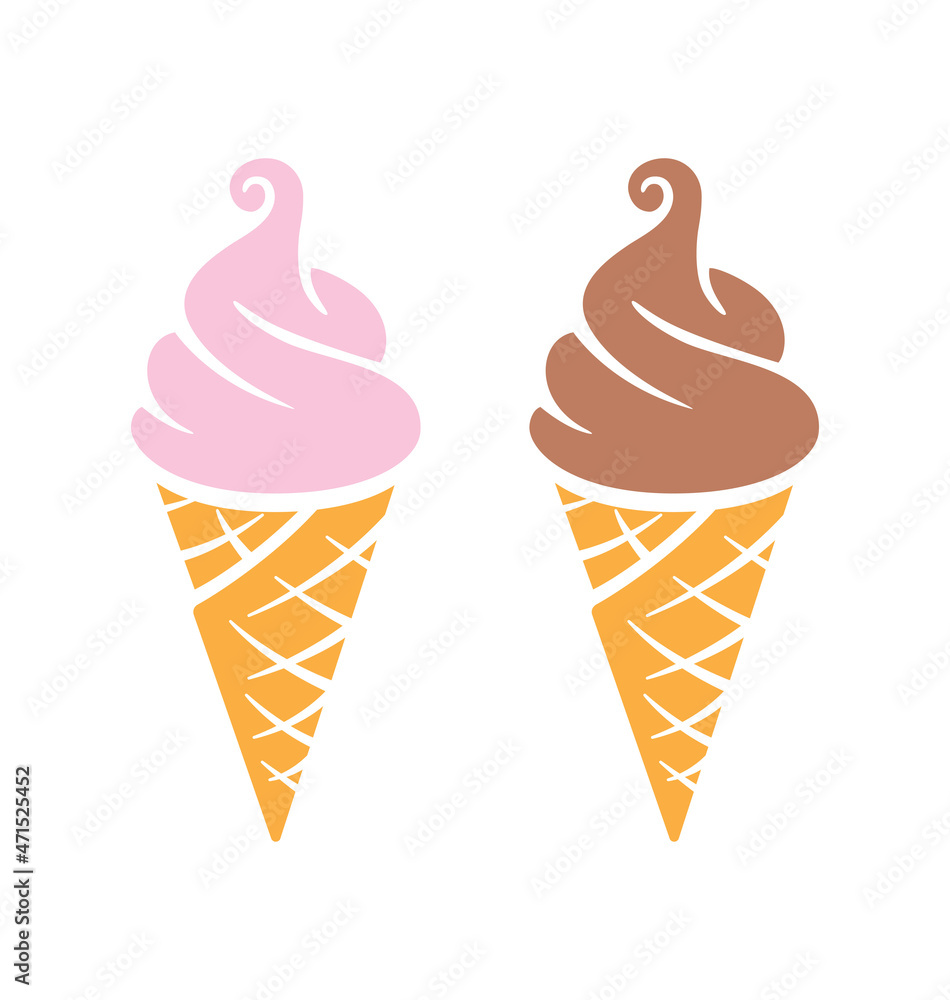 simple fun soft serve icecreams in waffle cones
