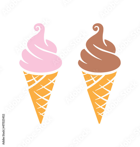 simple fun soft serve icecreams in waffle cones
