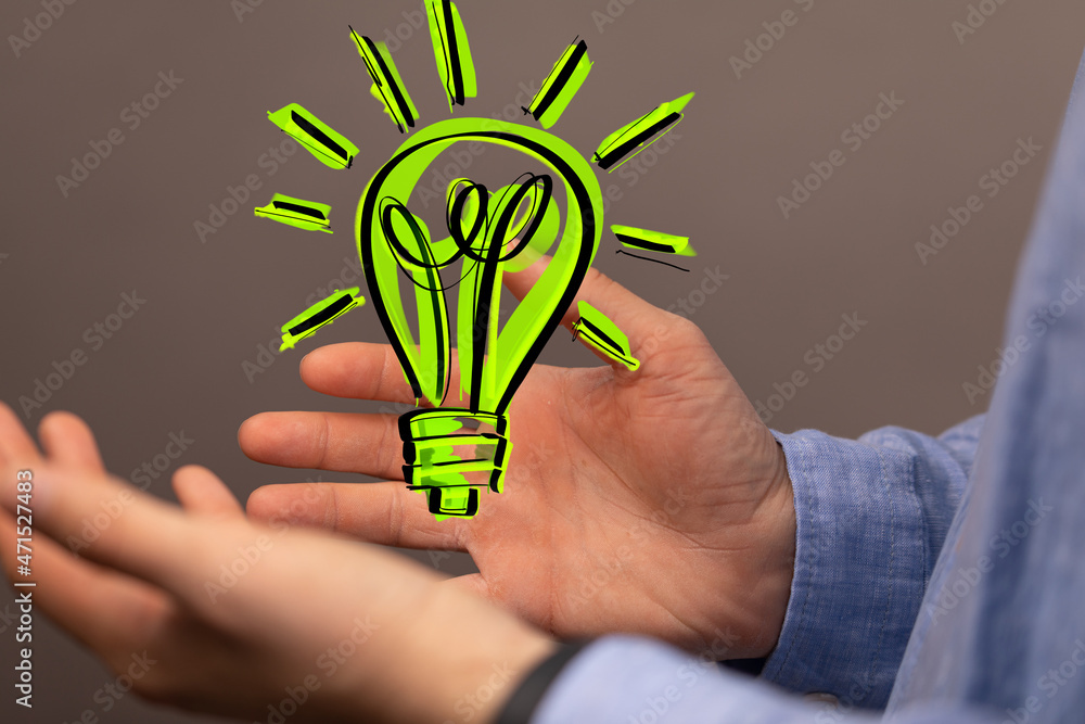Green energy innovation light bulb with future industry of power generation Green energy innovation light bulb with future industry of power generation
