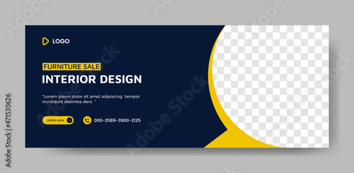 Modern furniture web banner design template for promotion or marketing
