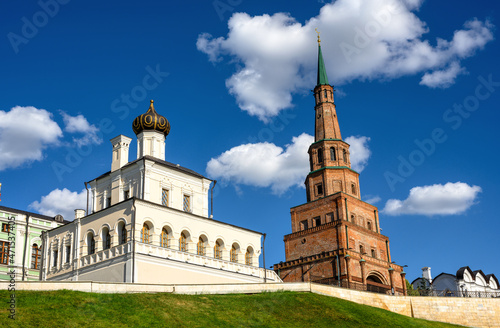 Museum and Suyumbike Tower in Kazan Kremlin, Tatarstan, Russia photo