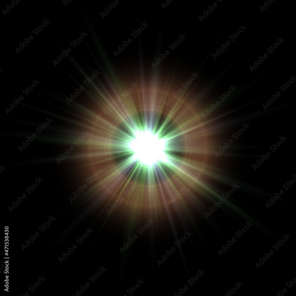 Fototapeta premium Realistic color camera lens flare light effects