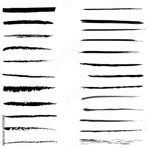 Set of underlines hand drawn black version