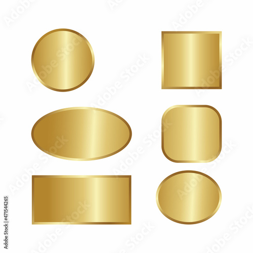 Obraz na płótnie Blank stickers isolated, gold .Vector illustration w salonie