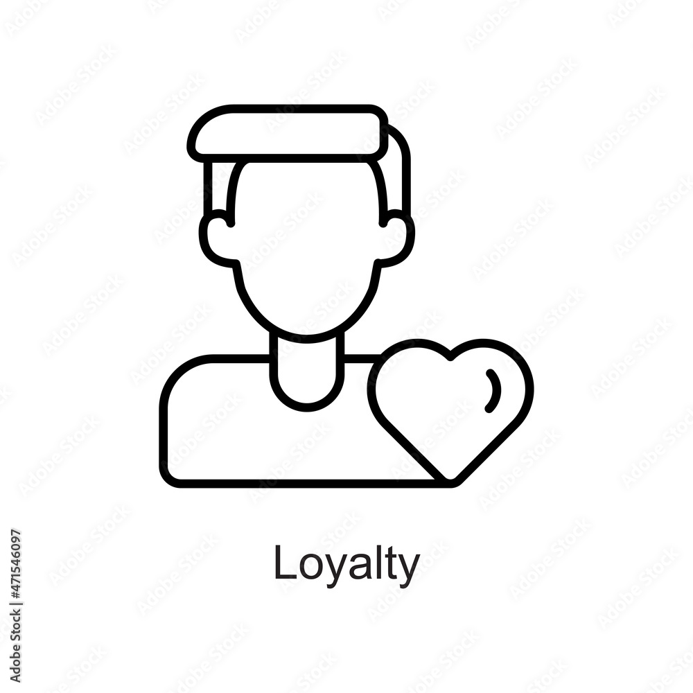 Loyalty vector outline Icon. Pixel Perfect. For Mobile and Web. stock illustration