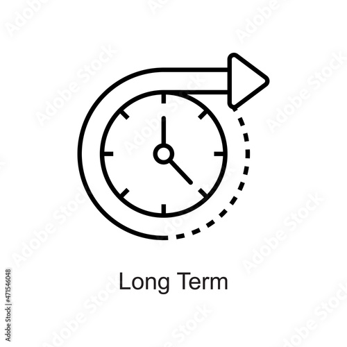 Long Term vector outline Icon. Pixel Perfect. For Mobile and Web. stock illustration