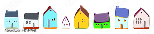 Vector illustration of a house on a white background. Sweet home. Icons for cottages, townhouses, villas, houses, buildings. A hand drawn house. The project of the building. Drawing of the house. Logo