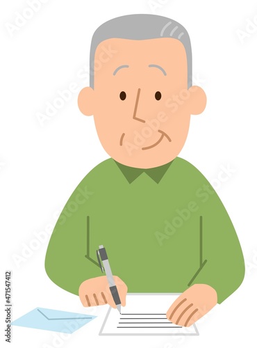手紙を書く男性2