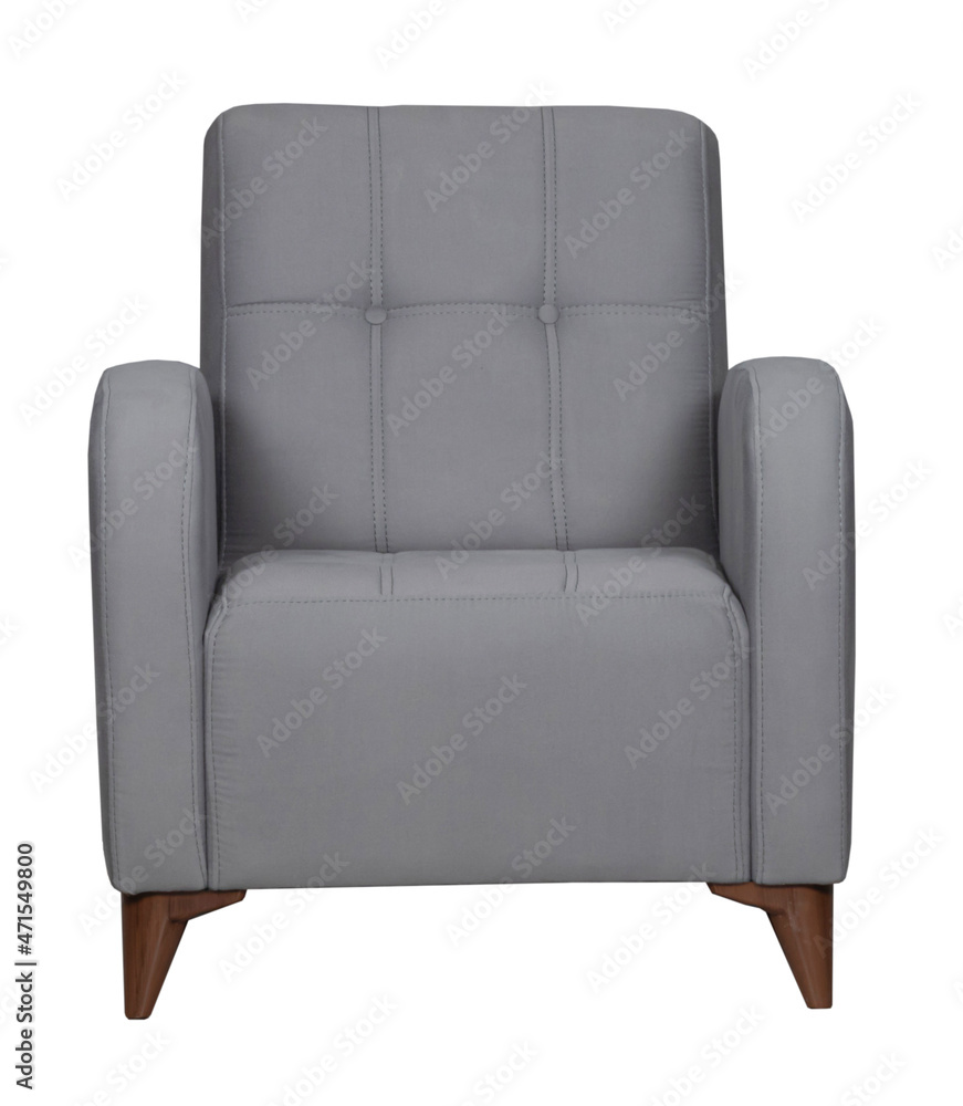 Isolated grey Leather and Fabric Office Armchair Isolated grey Leather and Fabric Office Armchair