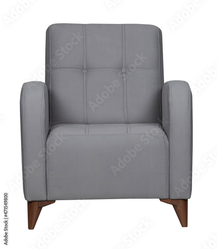 Isolated grey Leather and Fabric Office Armchair © turgay
