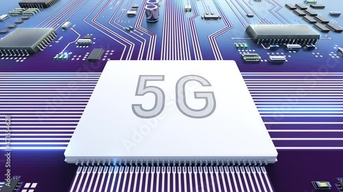 High-speed operation of the 5g processor. Looping video.