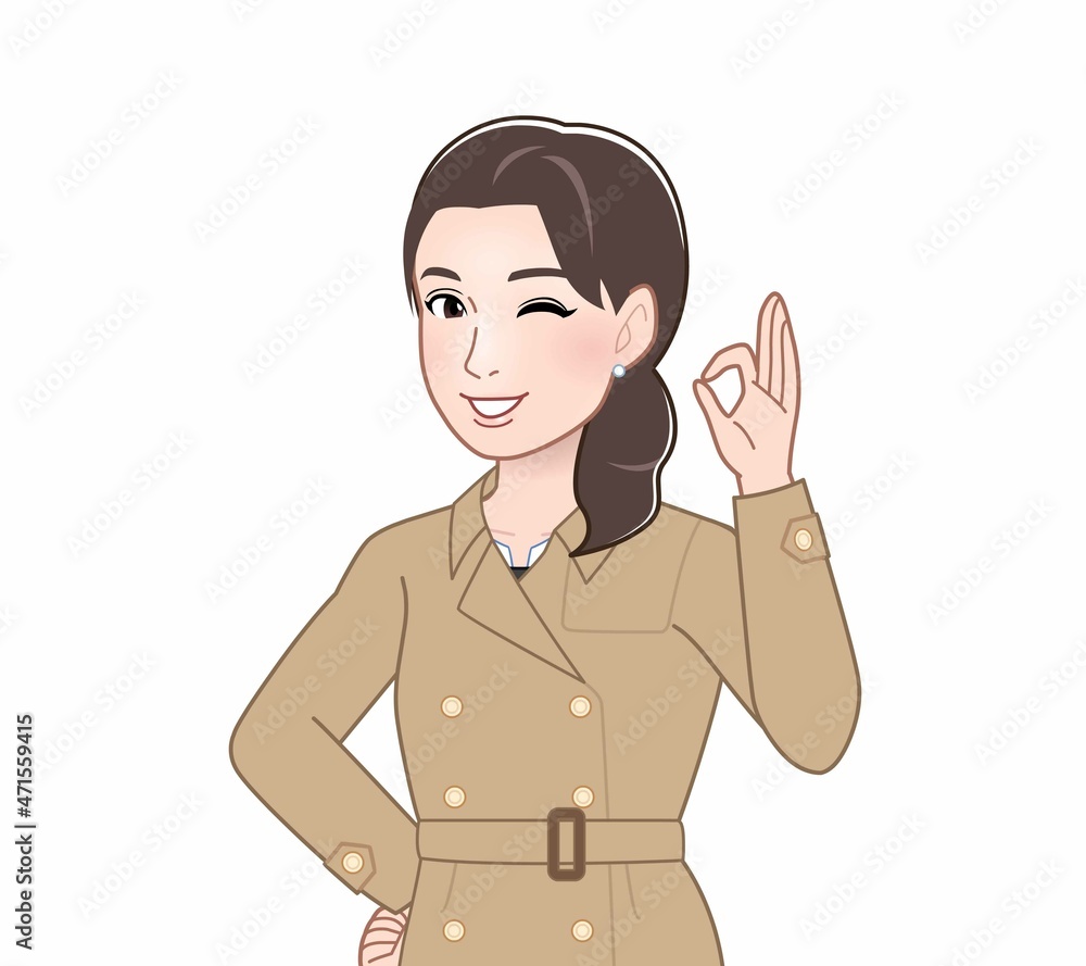 トレンチコートの女性