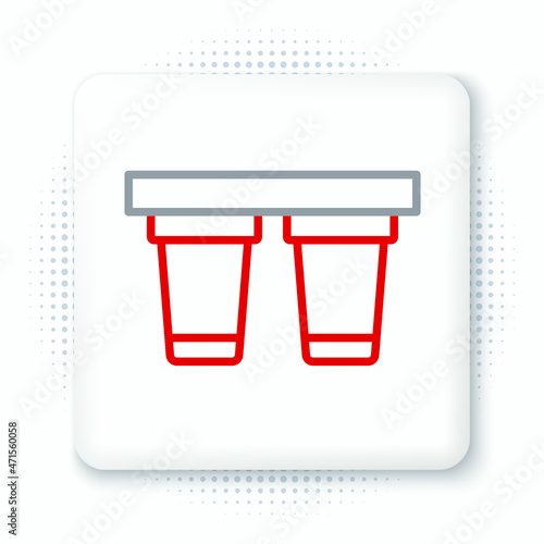 Line Water filter icon isolated on white background. System for filtration of water. Reverse osmosis system. Colorful outline concept. Vector