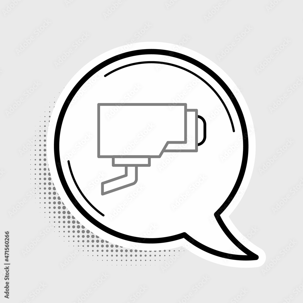 Line Security camera icon isolated on grey background. Colorful outline concept. Vector Line Security camera icon isolated on grey background. Colorful outline concept. Vector