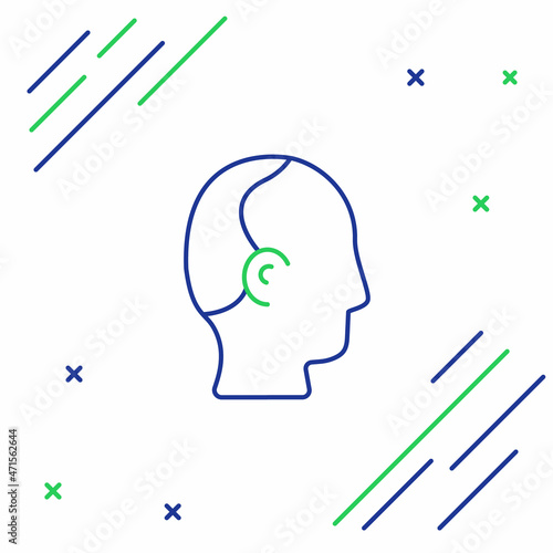 Line Baldness icon isolated on white background. Alopecia. Colorful outline concept. Vector
