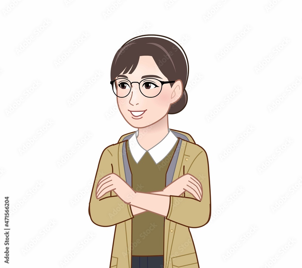 マウンテンパーカーの女性
