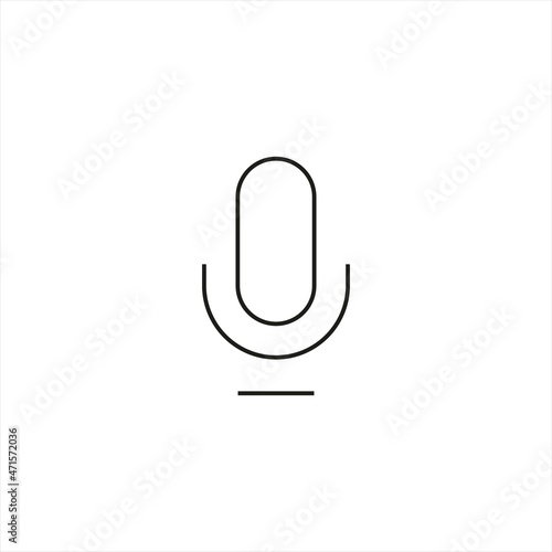 microfon, mic, podcast symbol icon line style graphic design vector