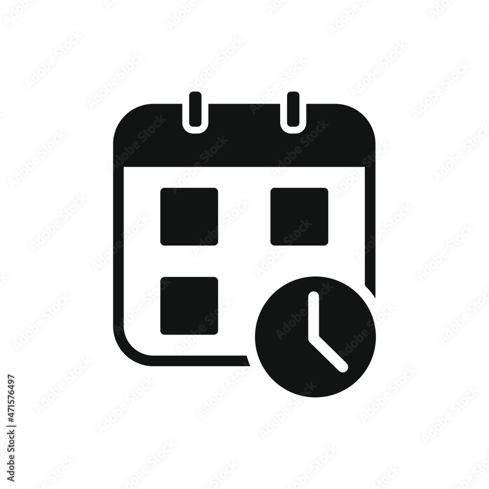 calendar icon with clock time