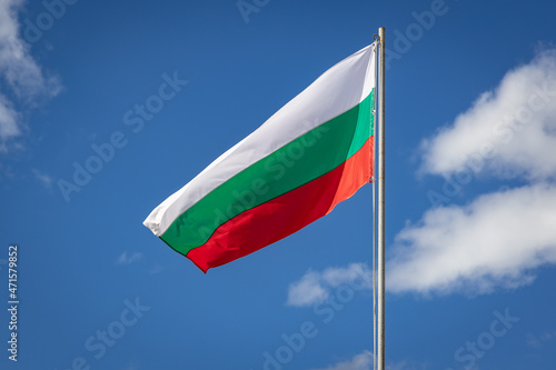 A flag of Bulgaria in Nesebar historic citytown in Bulgaria photo