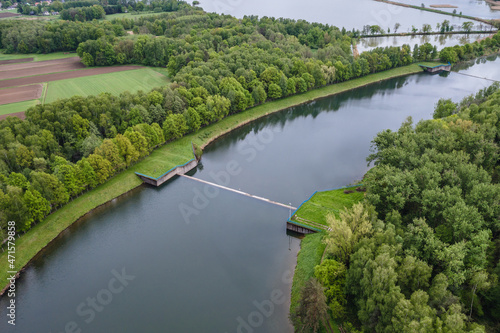 Vistula River near Goczalkowice Reservoir in Silesian Province of Poland