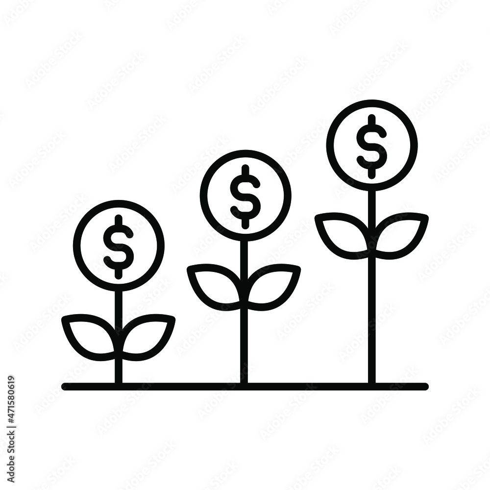 investment icon. money growth symbol investment icon. money growth symbol