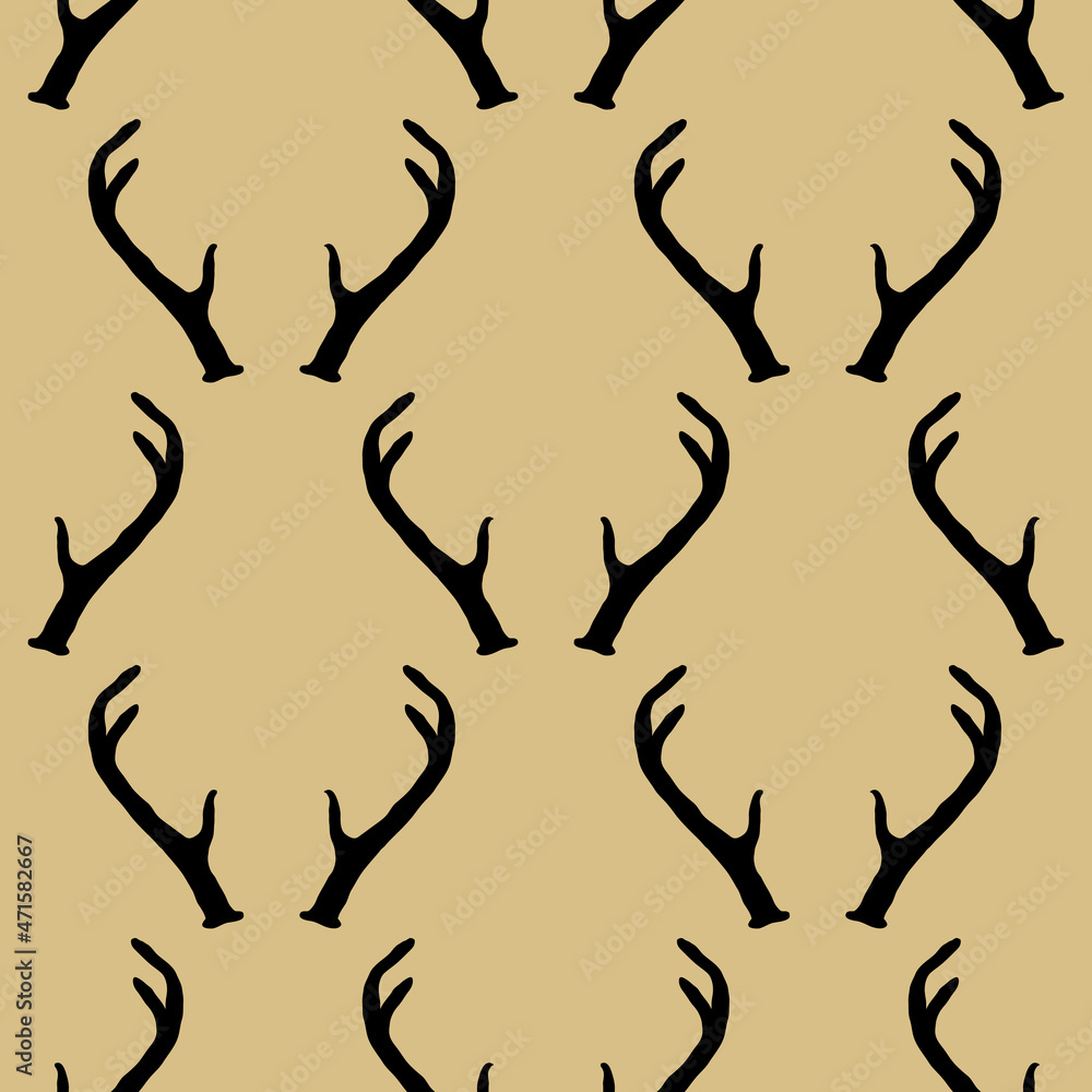Seamless pattern with deer antlers Seamless pattern with deer antlers