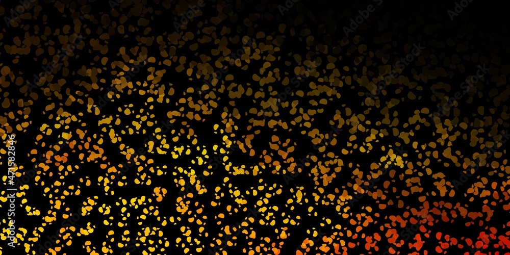 Dark green, yellow vector backdrop with chaotic shapes.