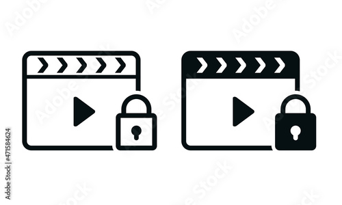 Locked video symbol. Illustration vector