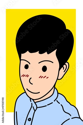 cute man cartoon on yellow background