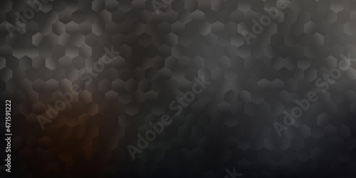 Dark yellow vector texture with colorful hexagons.