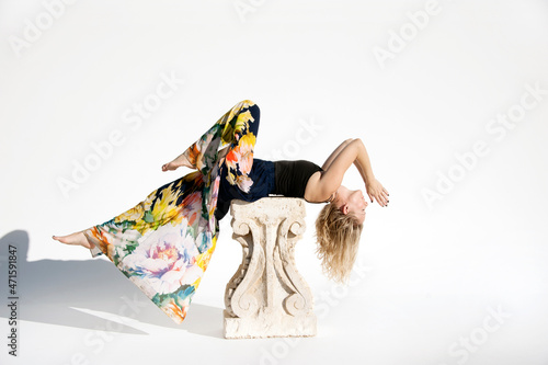 Beautiful blond woman yogini  photo